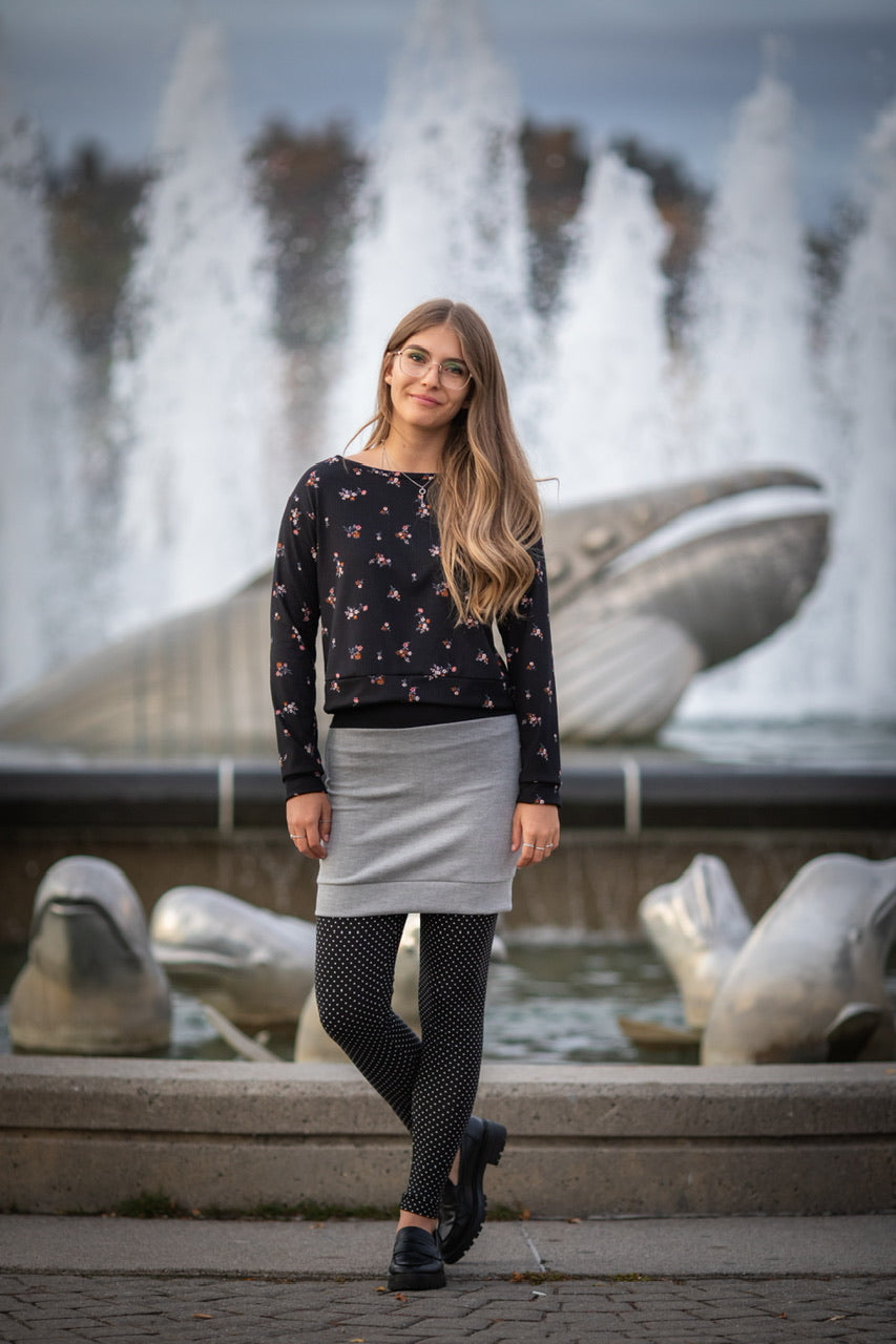 Jupe Herringbone GRIS **En Stock