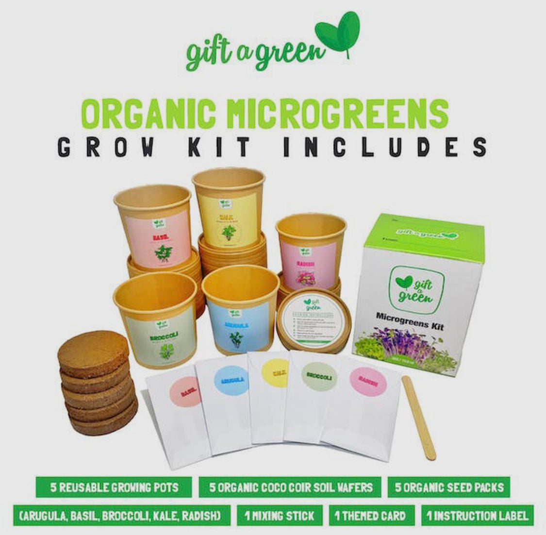 Coffret Cadeau de Micro-pousses Biologiques ***En Stock