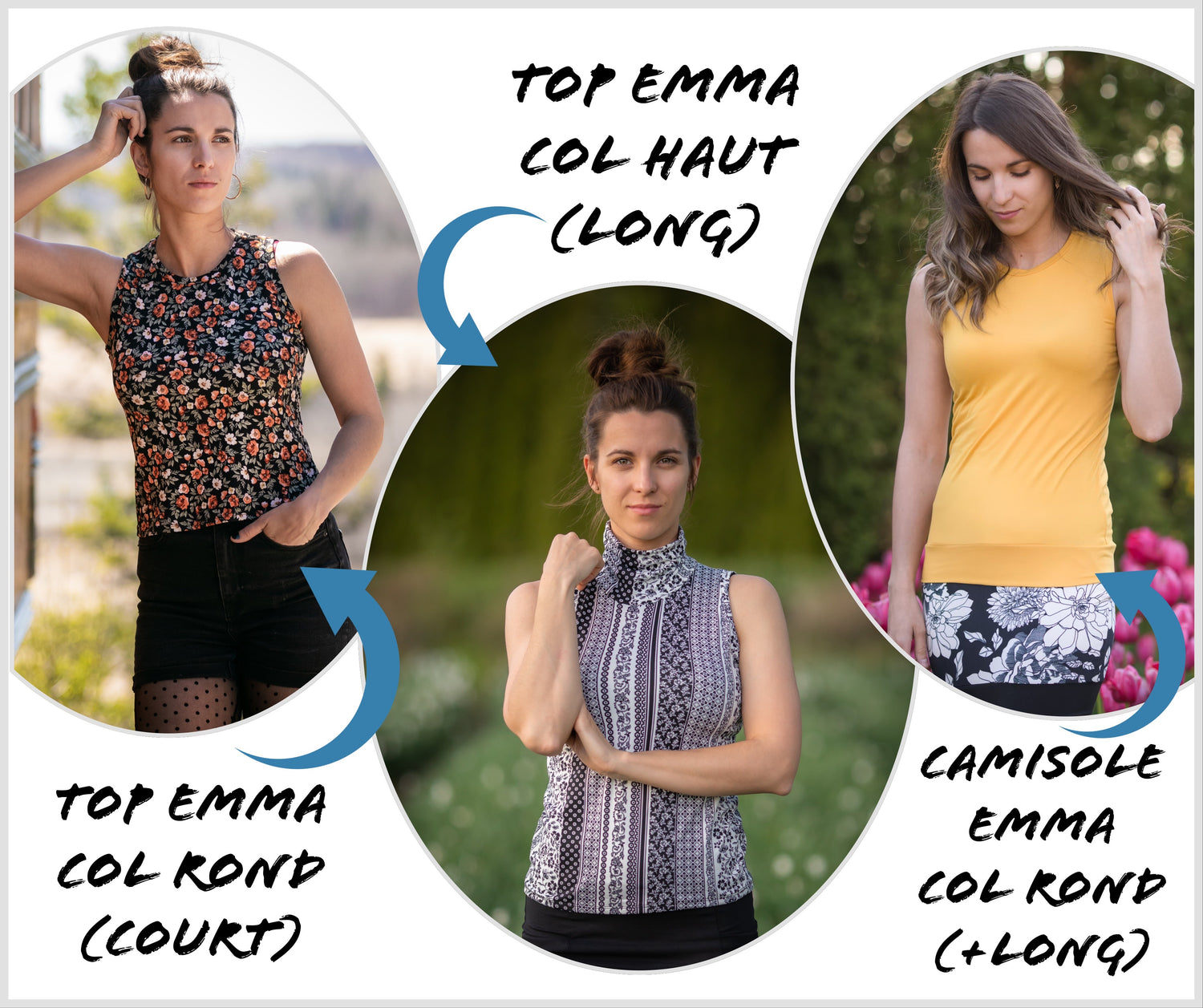 Top EMMA Noir & Blanc - Options Disponibles