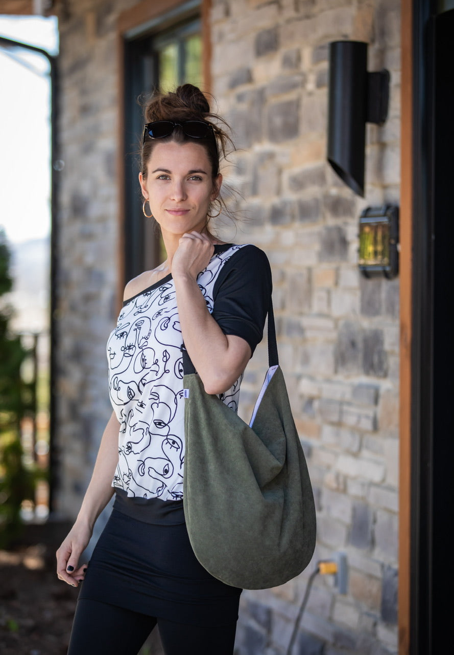 Sac TOTE Réversible Kaki/Ananas ** En Stock