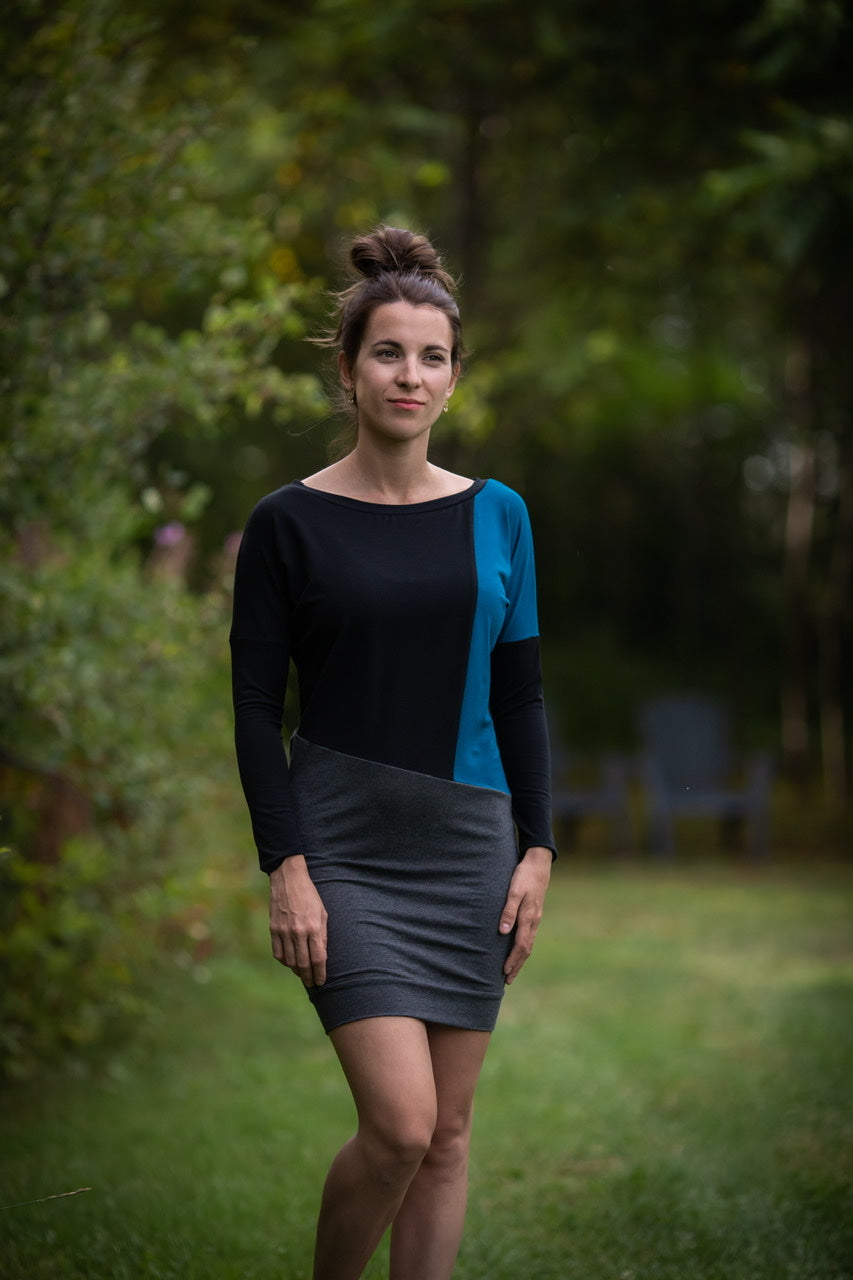 Tunique AXELLE - CRÉATION Sarcelle - Collection Écoresponsable **En Stock