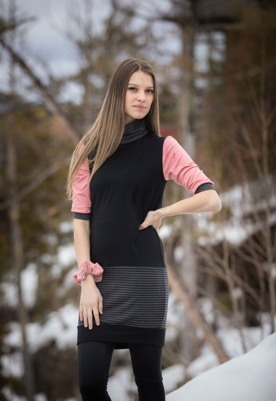 Tunique EMMA - CRÉATION Manches Rose Blush - Collection Écoresponsable **En Stock
