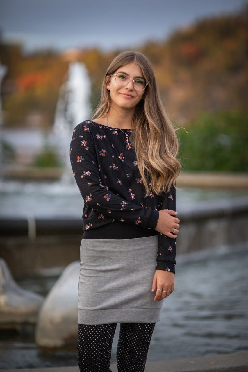 Jupe Herringbone GRIS **En Stock