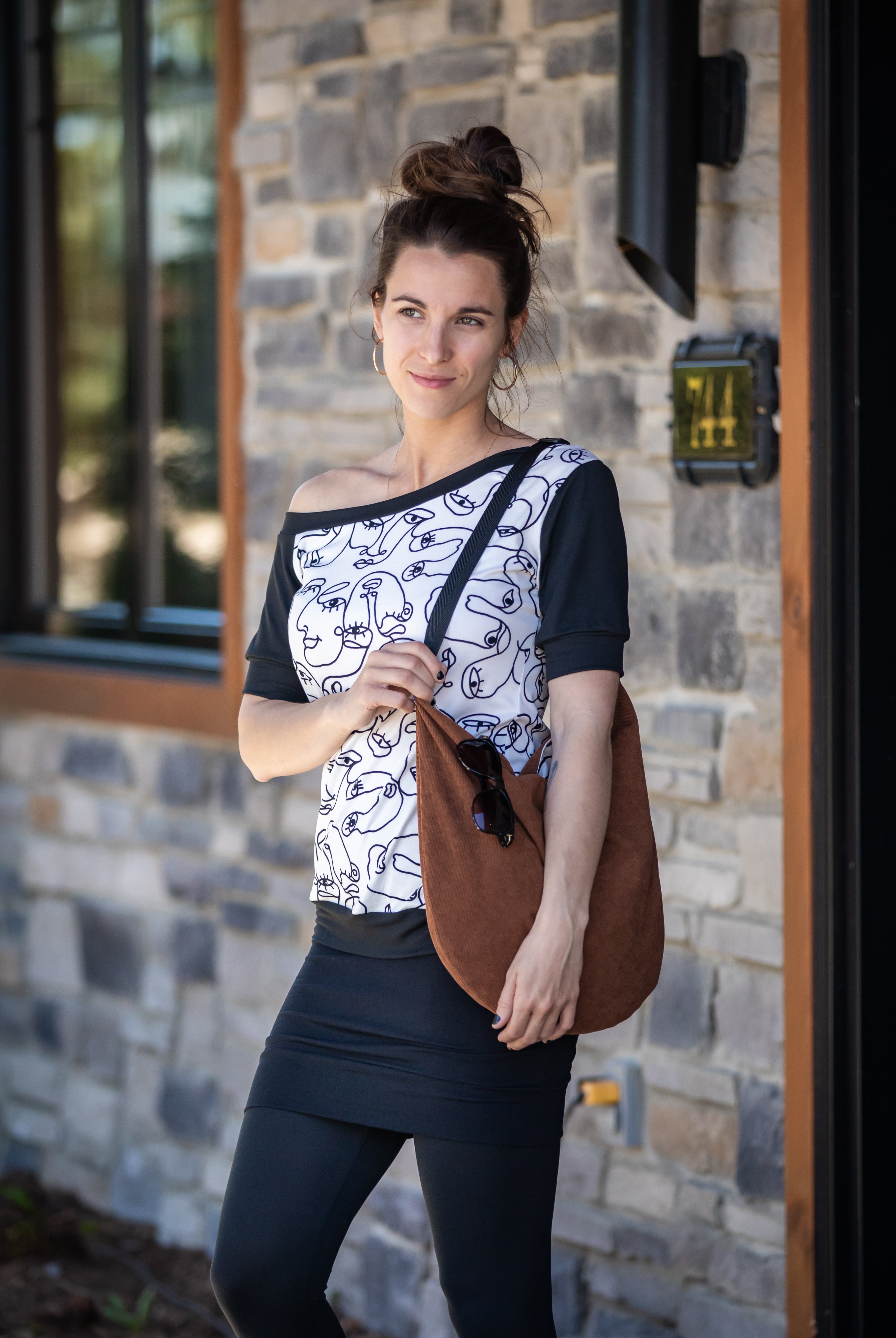 Sac TOTE Réversible Pacane/Rayures ** En Stock