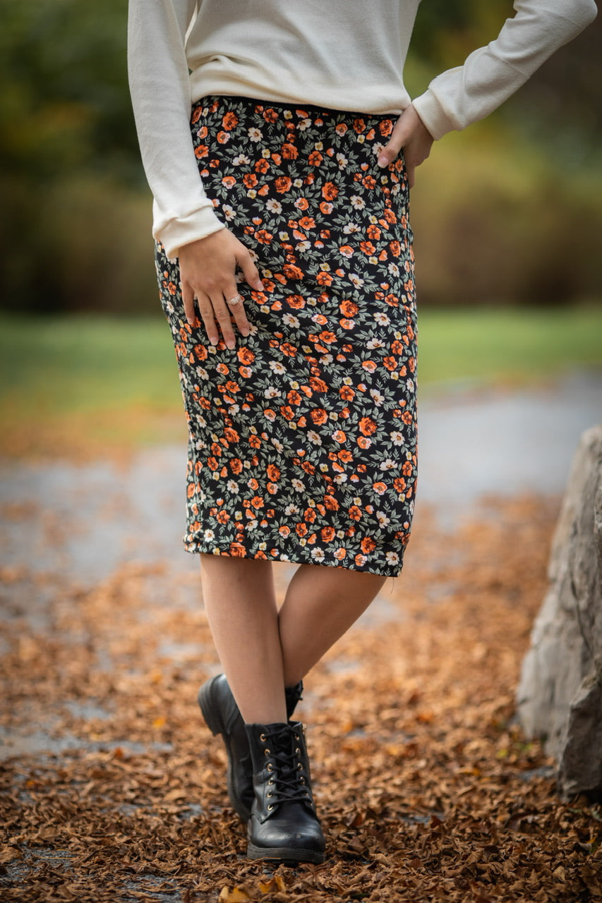 Jupe Midi Floral Moyen