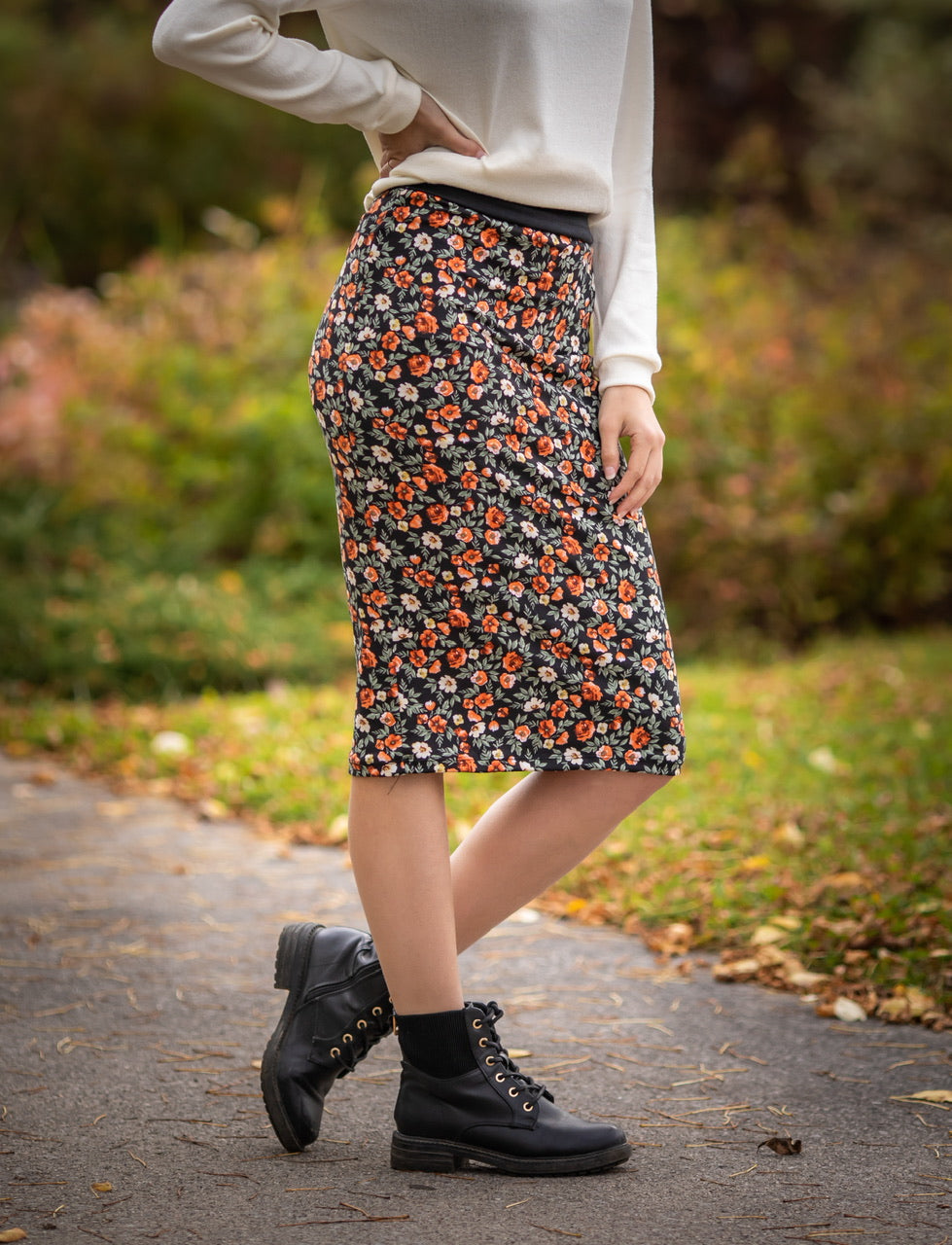 Jupe Midi Floral Moyen