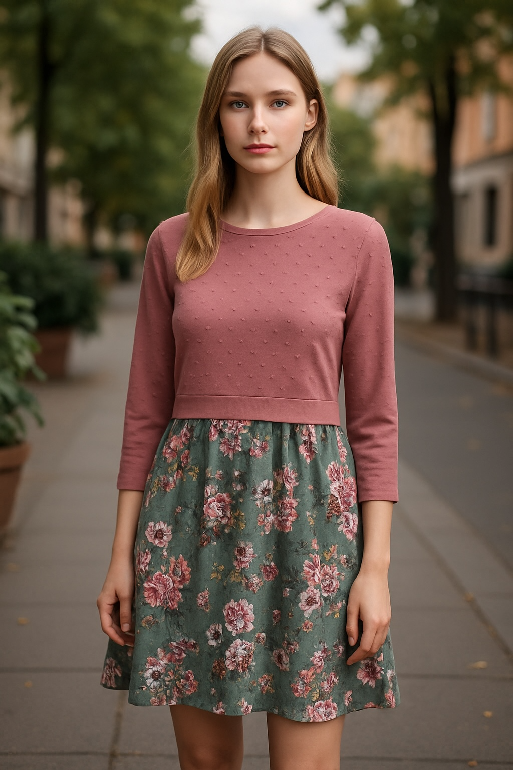 Robe JULIETTE Floral Sauge **En Stock