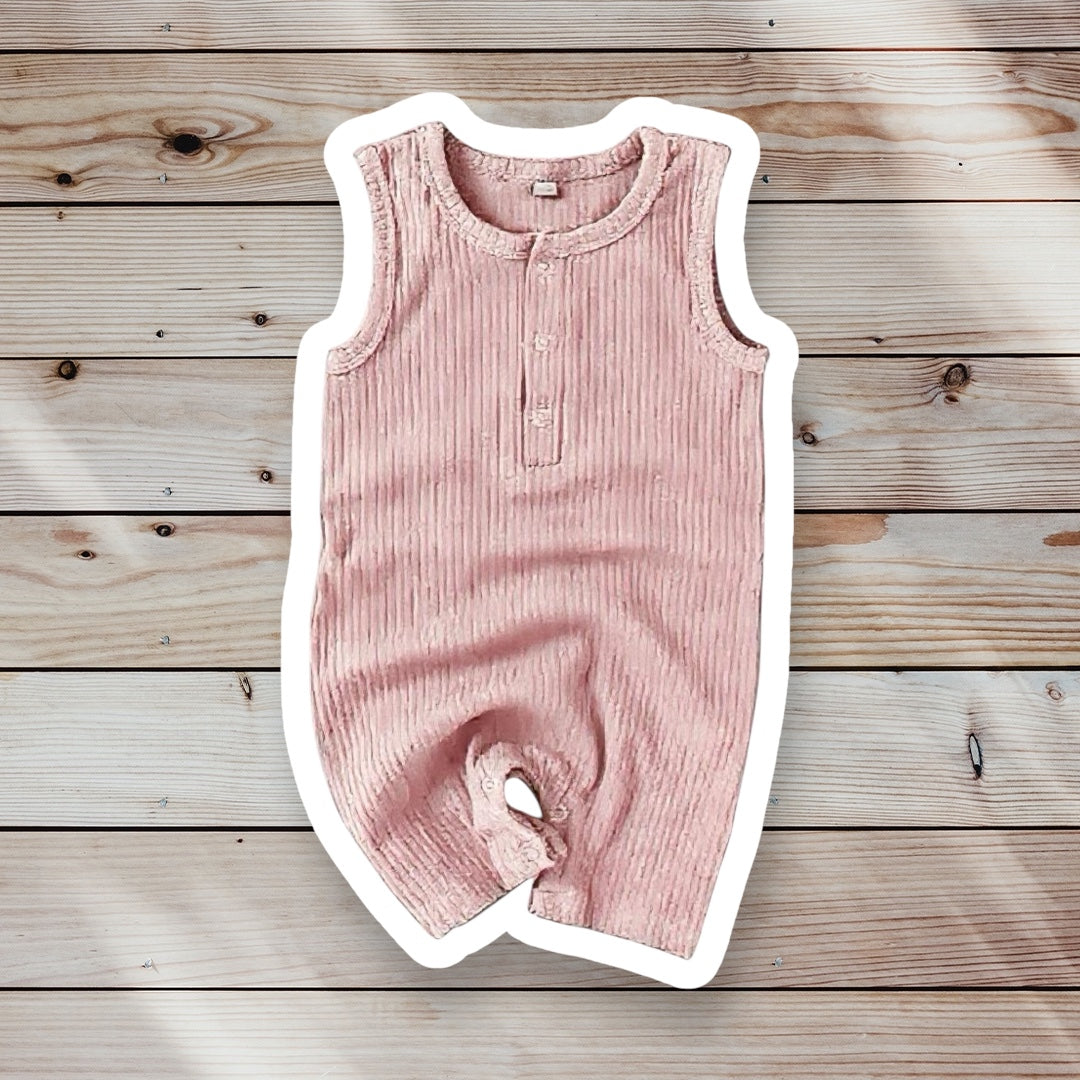 🧸 Barboteuse sans manches VIEUX ROSE *Eco
