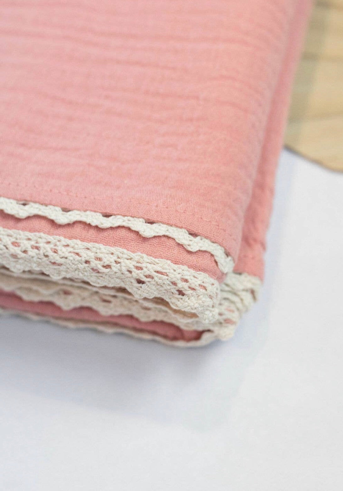 Doudou en Mousseline de Coton biologique - Rose Blush ***En Stock