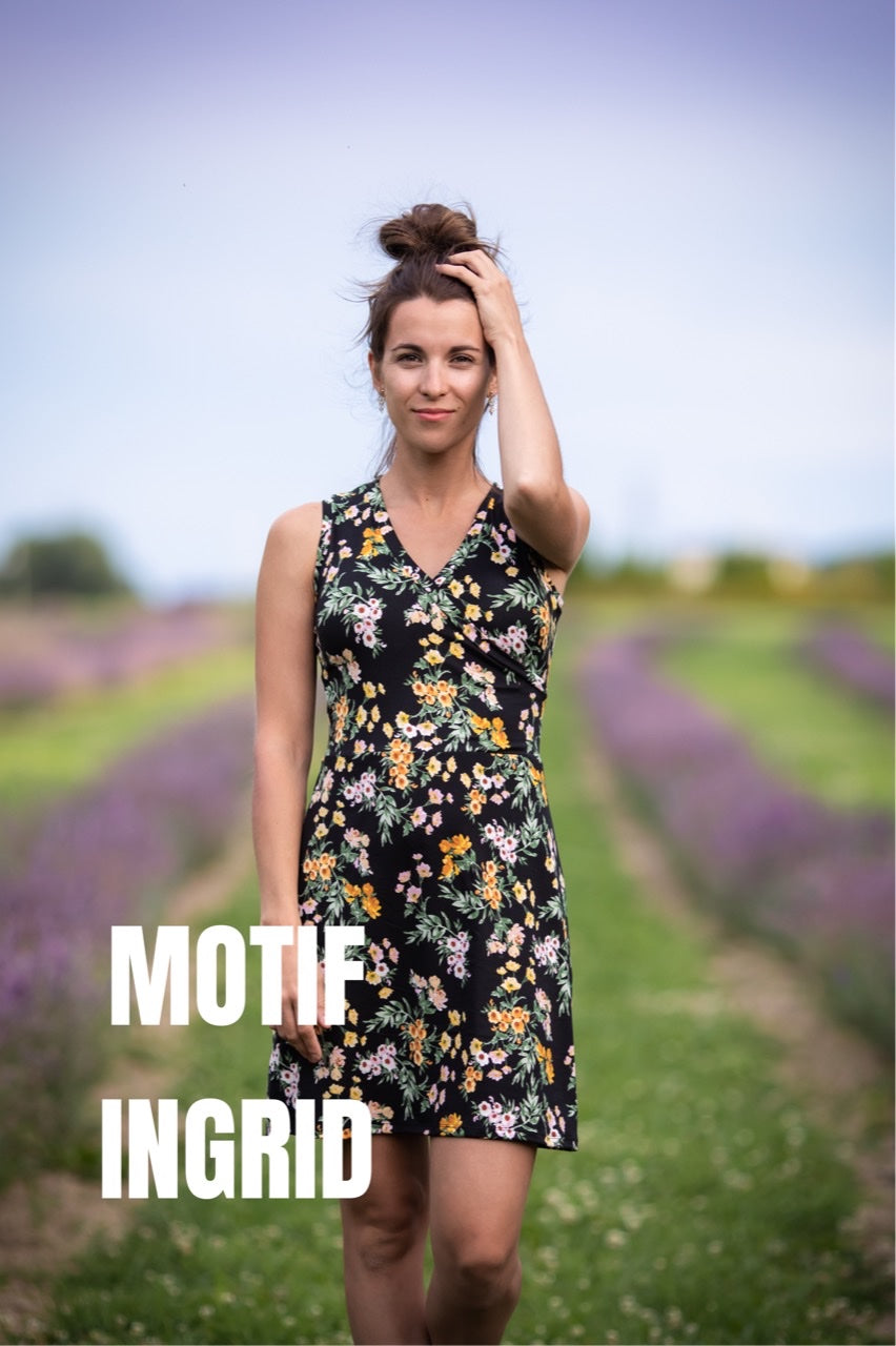 Robe Cache-Coeur Manches COURTES - Options de Motifs ***Prêt à Partir