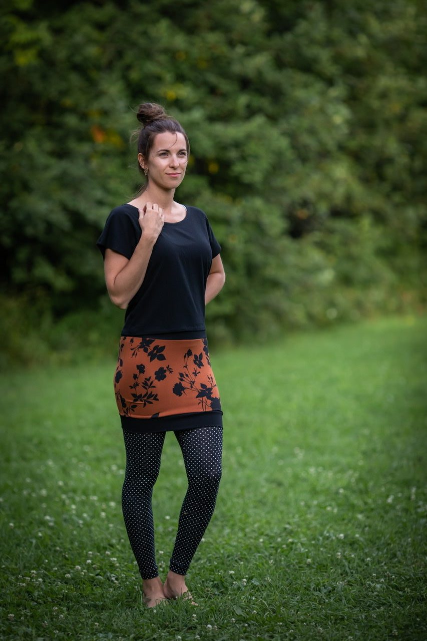 Jupe FLORAL Cuivre **En Stock