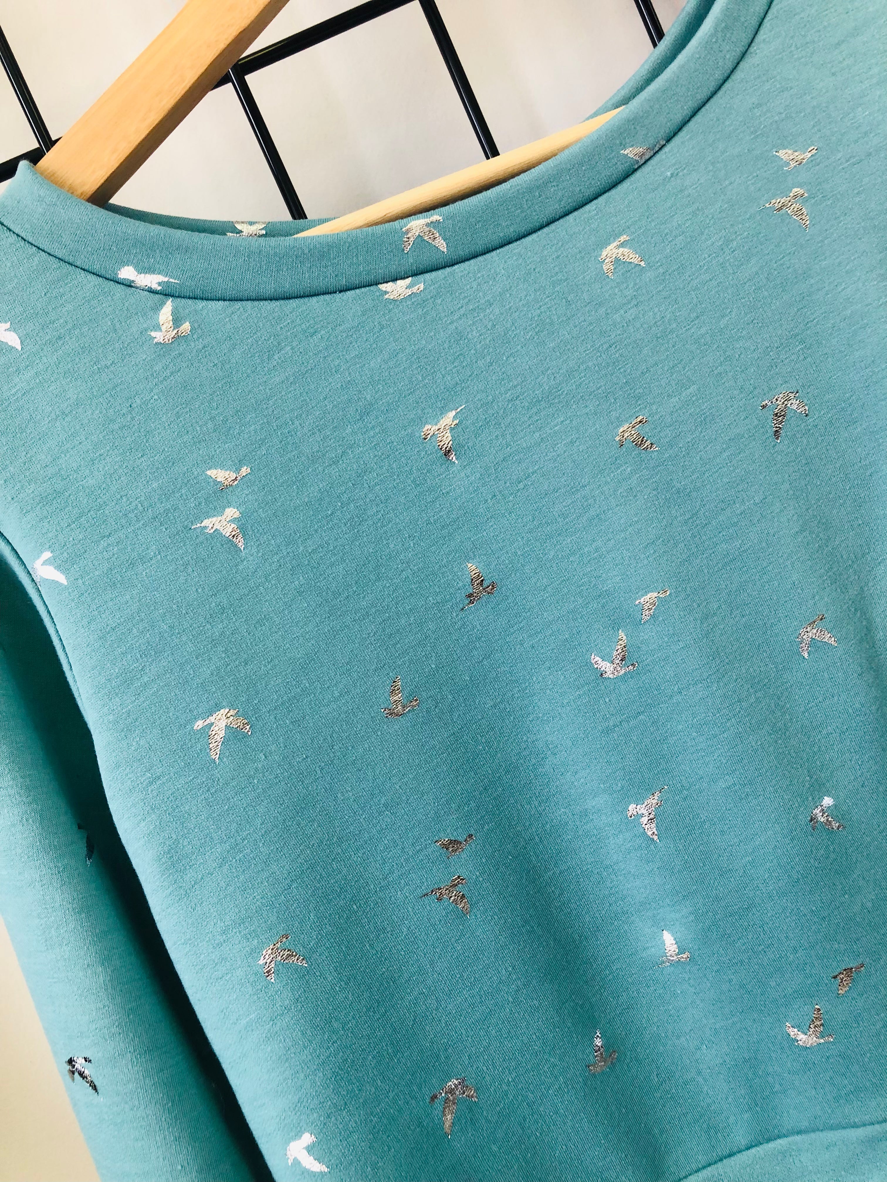 Chandail CHLOÉ Oiseaux Menthe Options de Manches **En Stock
