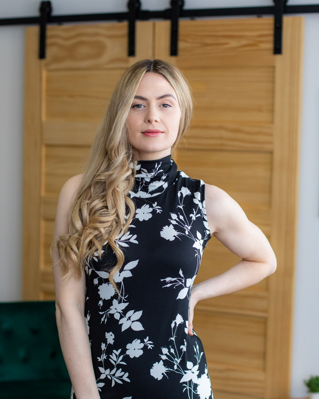 Tunique EMMA Sans Manches - FLORAL NOIR & BLANC - Options