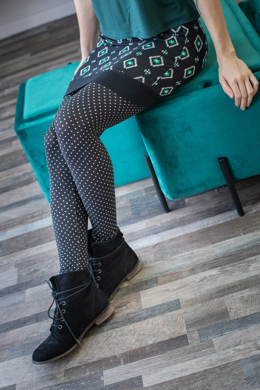 Legging CAPRI à Pois Noir et Blanc **En Stock