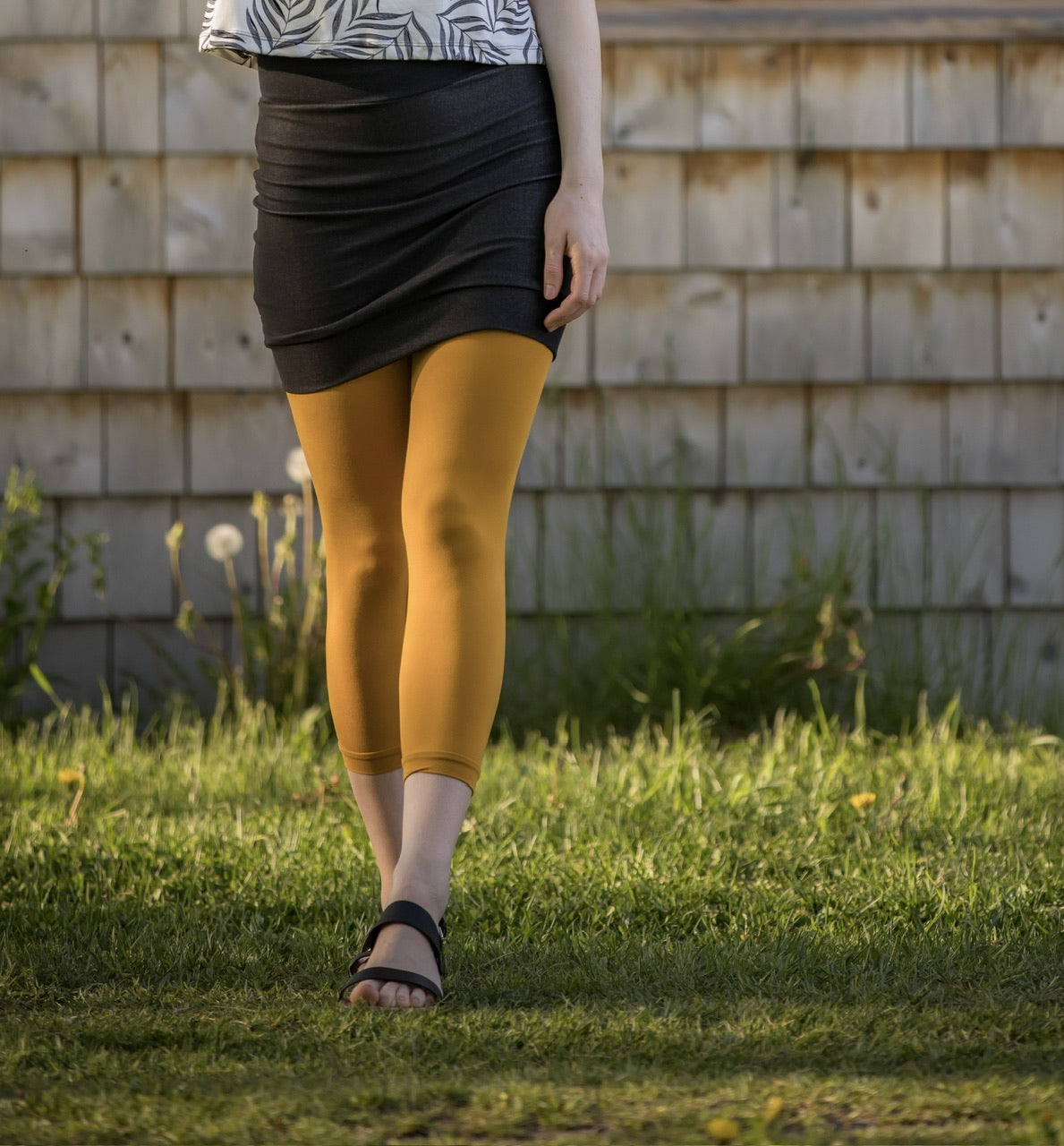 Legging Capri Uni MOUTARDE **En Stock