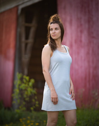 ** Robe SUMMER Fines Rayures SAUGE