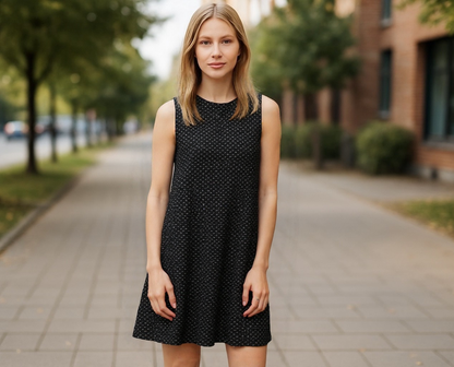 Robe TRICIA Sans Manches POIS **En Stock