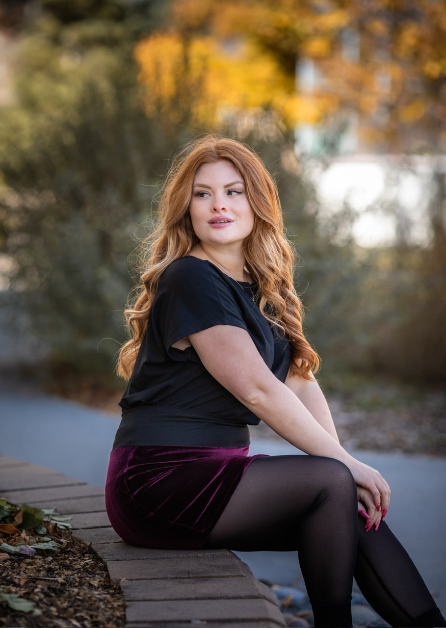 *Jupe TAÏGA VELOURS Bordeaux **En Stock