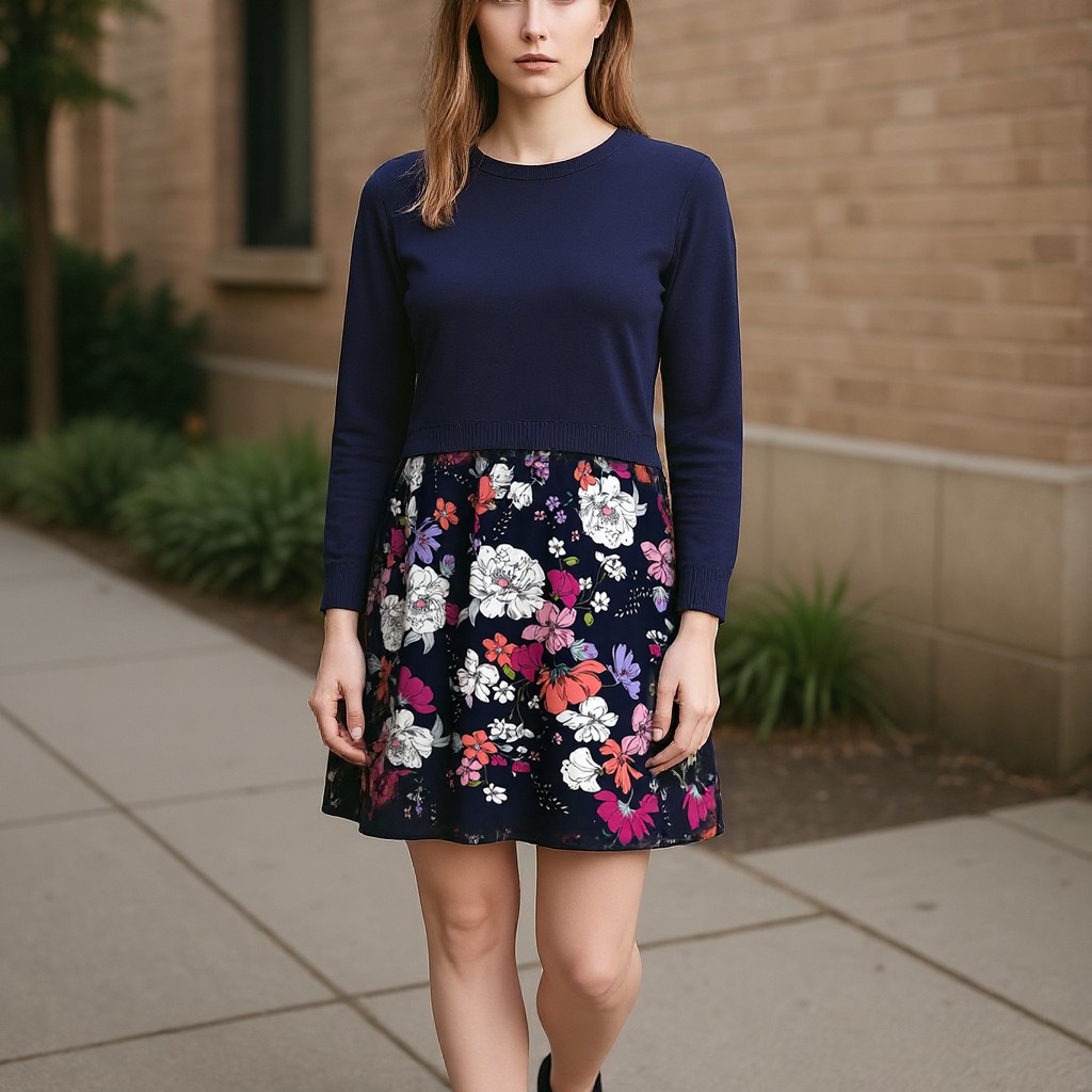 *STOCKING* Robe Alexia FLORAL MARINE **En Stock (Copie)