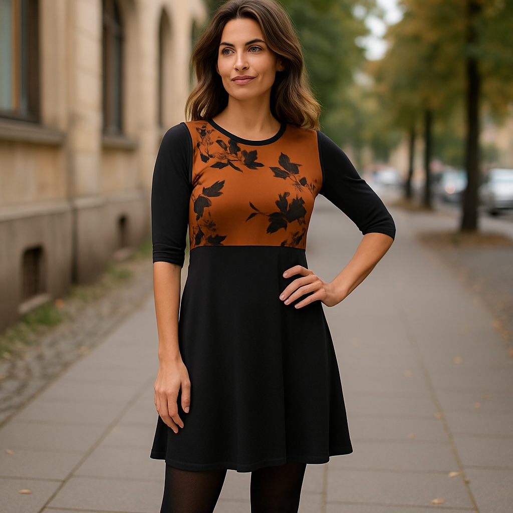 Robe Droite ALEXIA FLORAL CUIVRE **En Stock