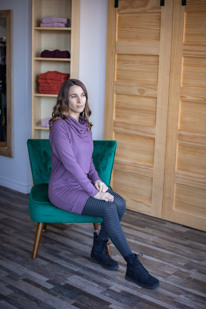 Tunique COZY Aubergine *French Terry ÉCO **En Stock